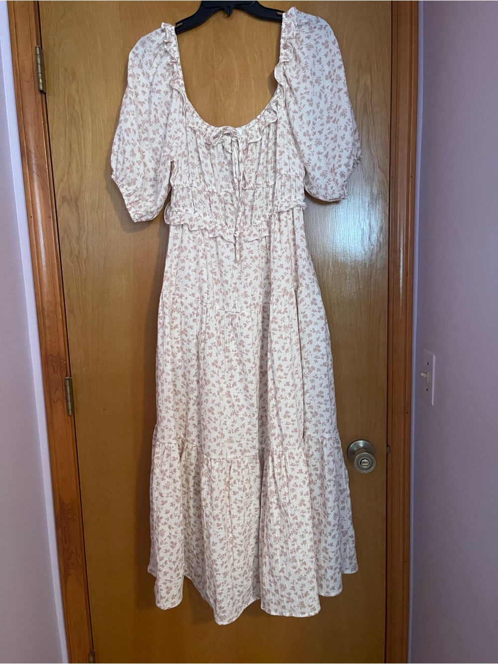 Worth Collective Landon Pink Floral Puff Sleeve Maxi Dress- size M- NWOT - Picture 4 of 9